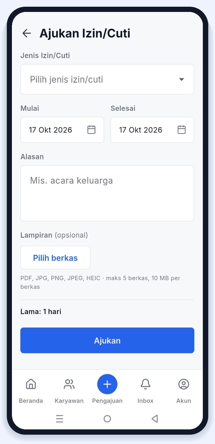 Ajukan izin dan cuti langsung dari HP